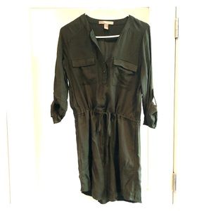 Hunter Green military Shirt Dress - Forever 21- XS